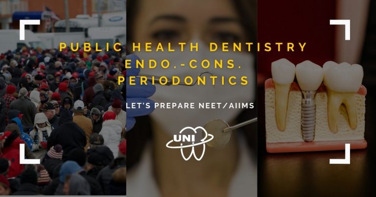 UNIT Test- PERIODONTICS, ENDODONTICS AND CONSERVATIVE DENTISTRY, PUBLIC HEALTH DENTISTRY #3