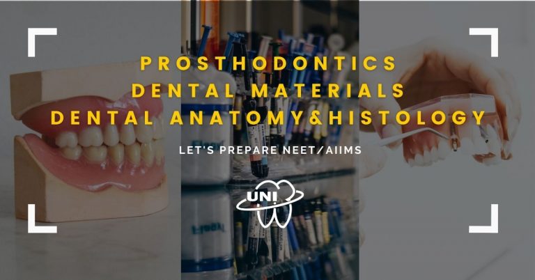 UNIT Test – PROSTHODONTICS, DENTAL MATERIALS, DENTAL ANATOMY, AND HISTOLOGY #3